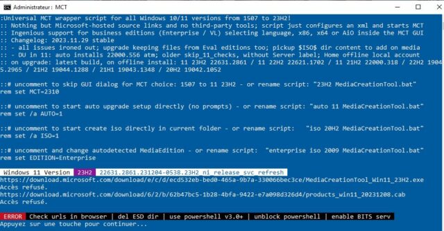 MCT error