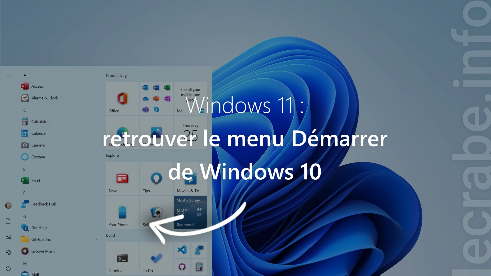 Retrouver le menu Démarrer de Windows 10 sur Windows 11