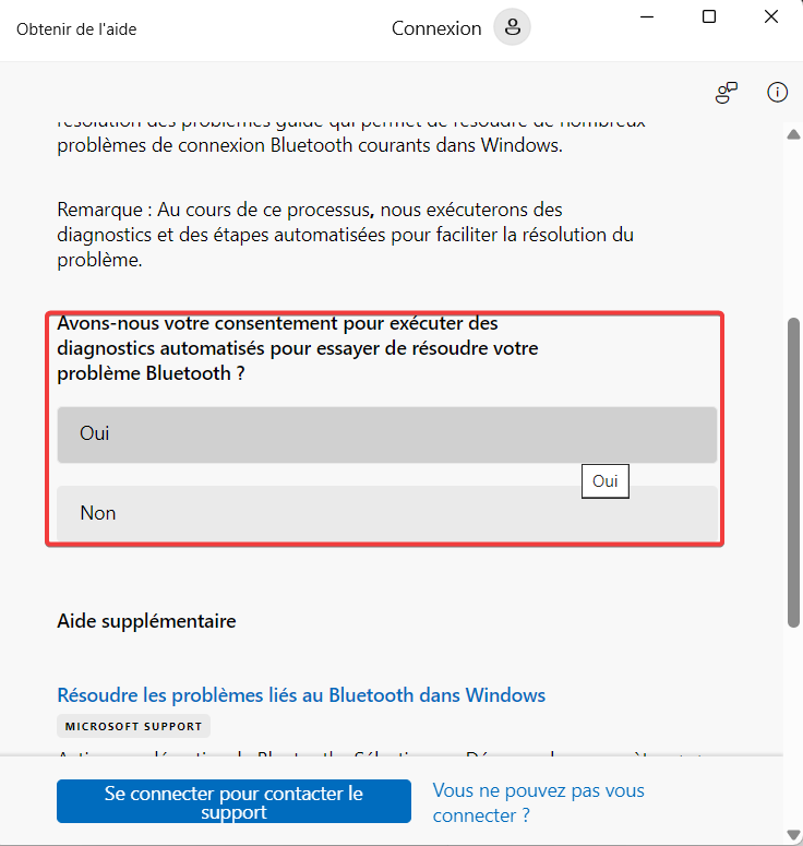 le bluetooth a disparu ou ne fonctionne plus - consentement