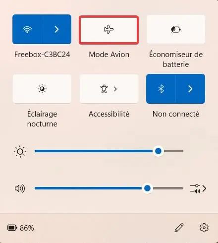 le bluetooth a disparu ou ne fonctionne plus - mode avion
