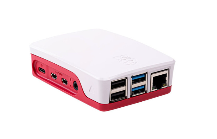 Raspberry Pi 4 dans son boîtier officiel.