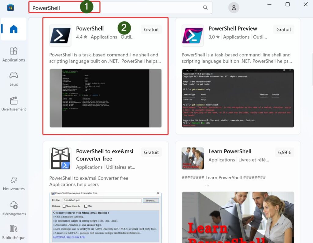 Windows 11 conna tre la version de powershell et installer la