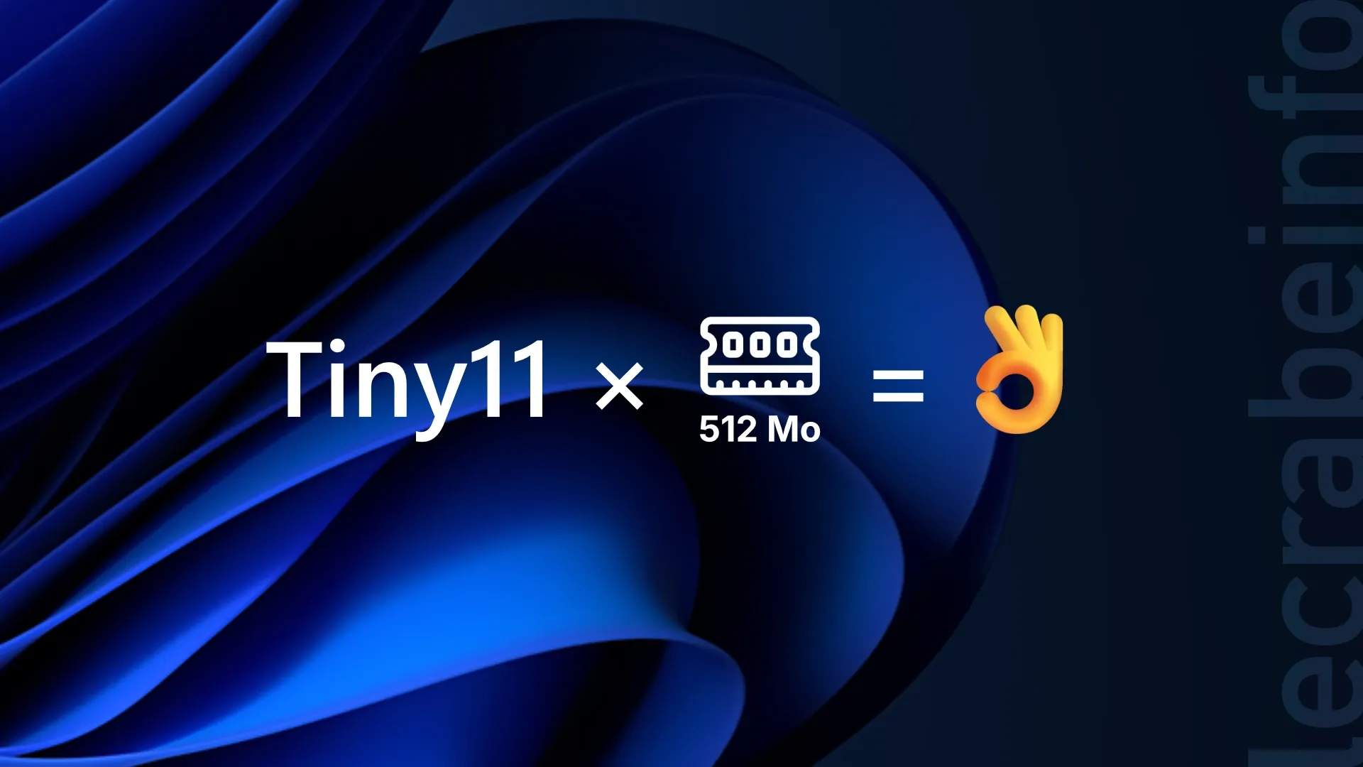 Tiny11 avec 512 Mo de RAM ça marche !