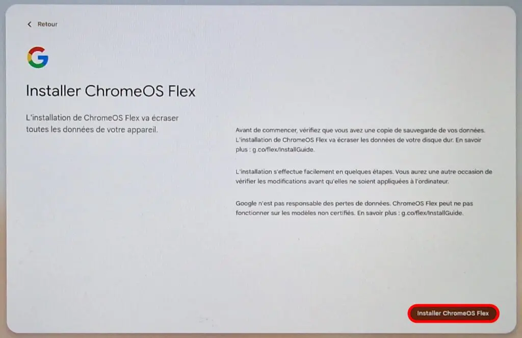 Installer ChromeOS Flex