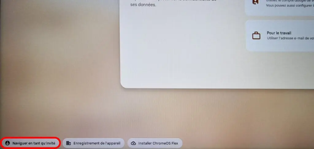 ChromeOS, possibilité de Naviguer en tant qu'invité