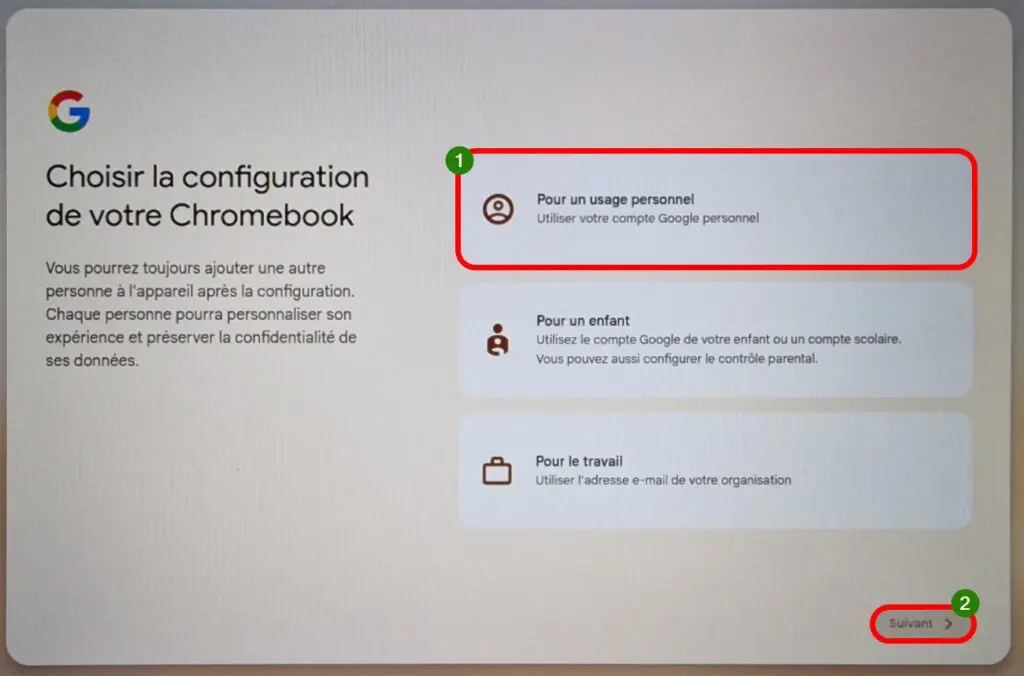 Choisir d'utiliser ChromeOS Flex pour un usage personnel, pour un enfant ou pour le travail