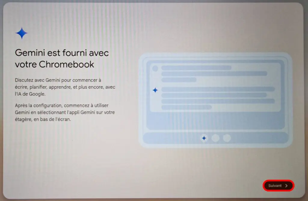 ChromeOS, publicité pour Gemini