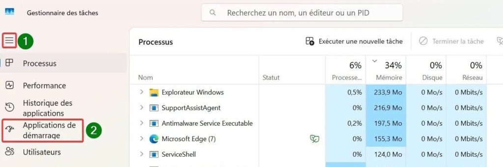 lancer un programme au démarrage de Windows 11_gestionnaire des tâches