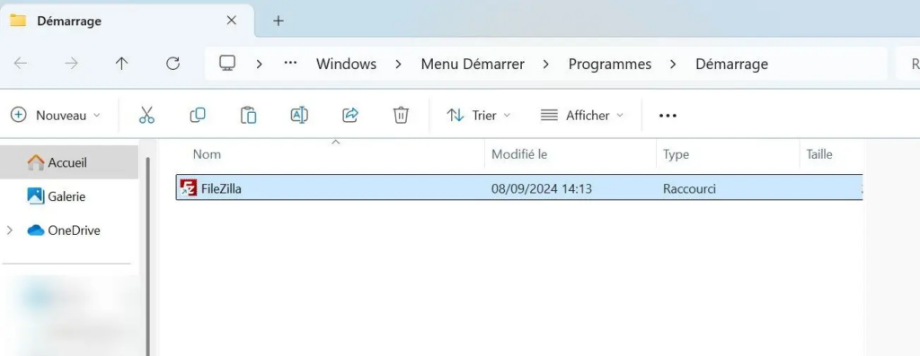 lancer un programme au démarrage de Windows 11_application collée