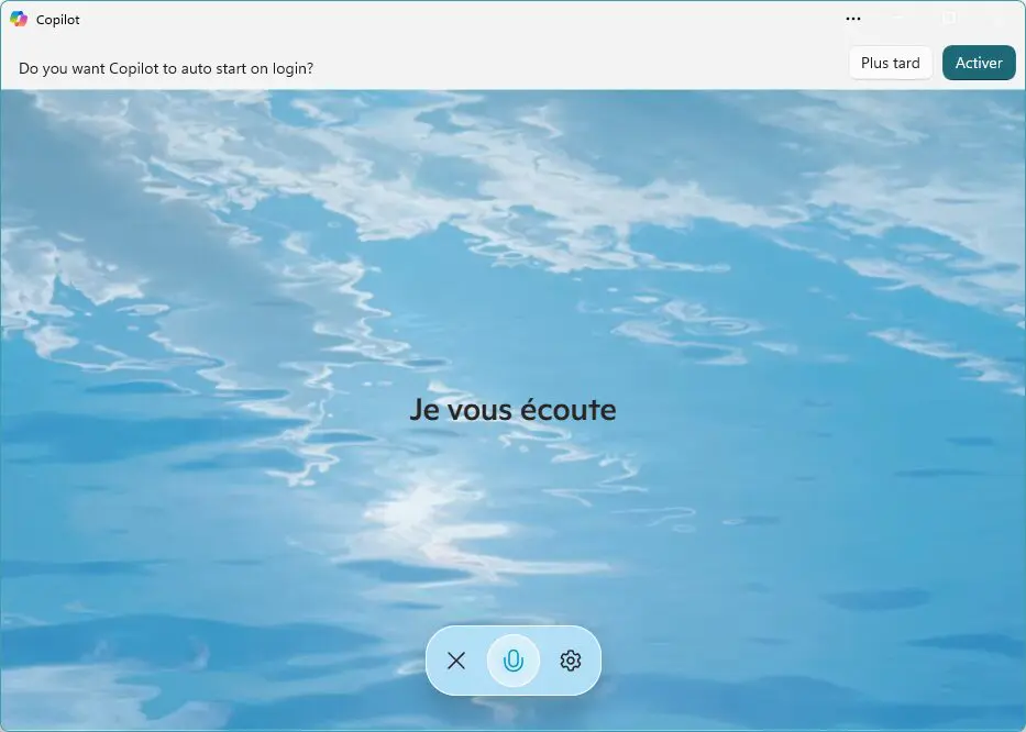 Présentation de la conversation orale avec Copilot.