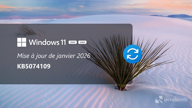Mise à jour de janvier 2026 (KB5074109)