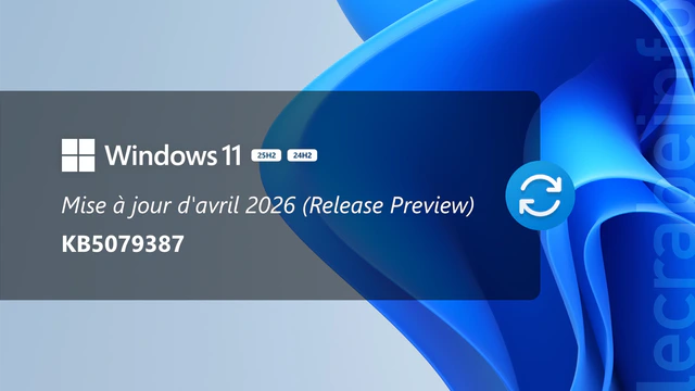 Windows 11 : la mise à jour d&rsquo;avril 2026 est disponible en Release Preview (KB5079387), que contient-elle ?