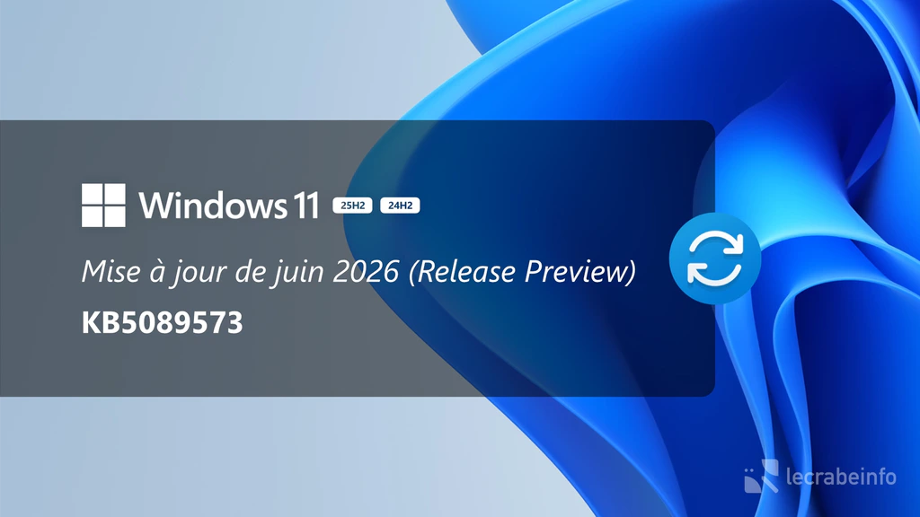 Windows 11 : la mise à jour de juin 2026 est disponible en Release Preview (KB5089573), quoi de neuf ?