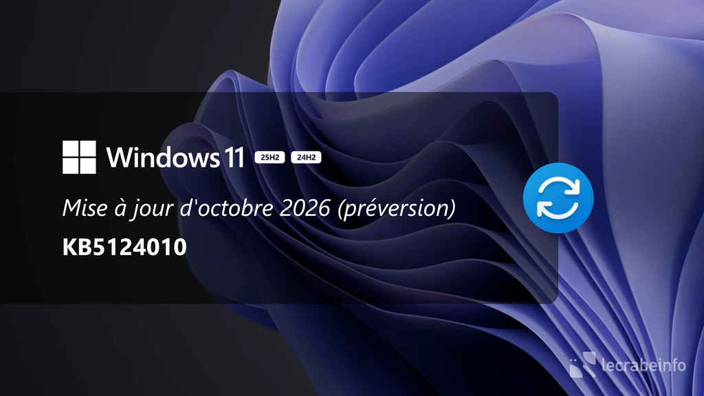 Windows 11 KB5124010 : la mise à jour d&rsquo;octobre 2026 est disponible en préversion, voici ce qu&rsquo;elle apporte