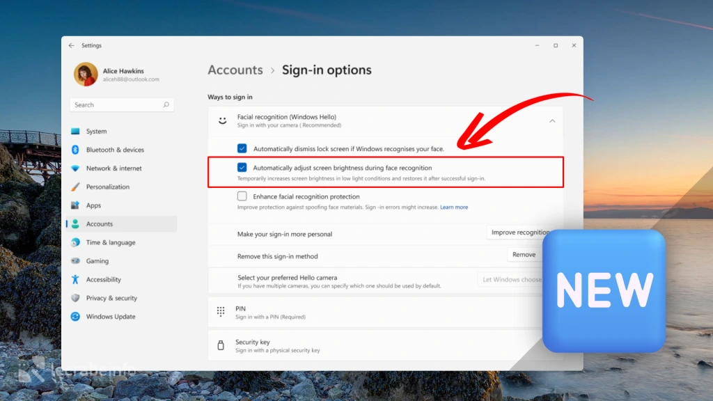 Windows 11 pourra bientôt éclairer votre écran pour faciliter la reconnaissance faciale